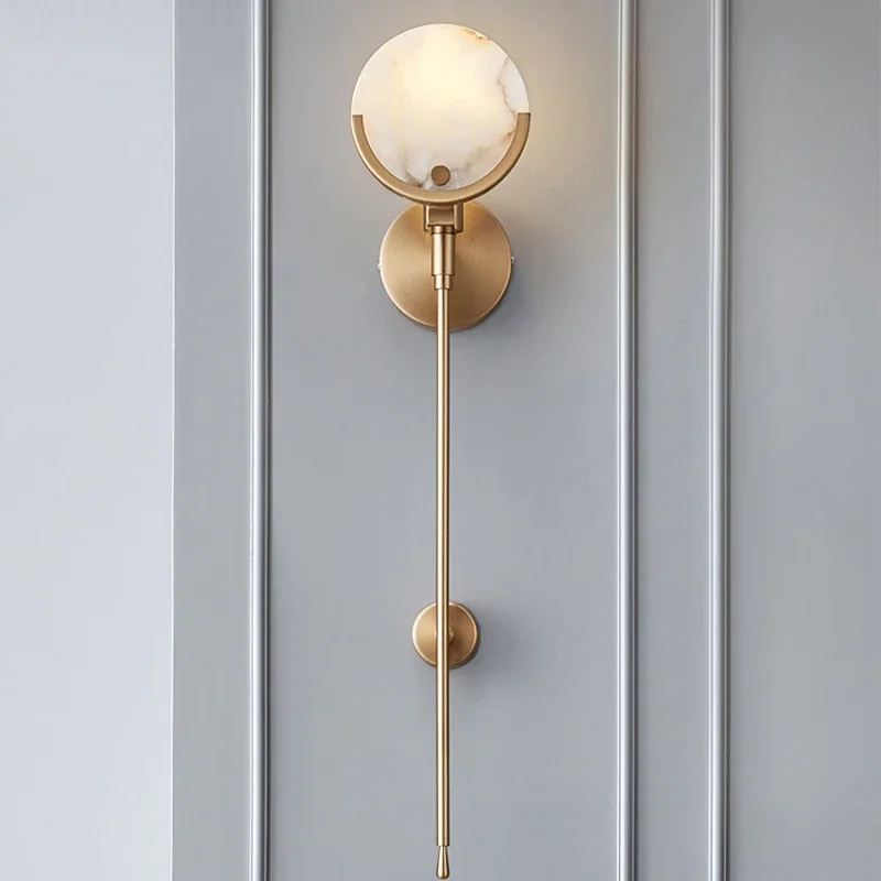 

Modern Gold Marble Wall Lamp For Living Room Bedroom Hotel Minimalist Bedside Lamp LED Home Indoor Light Fixtures