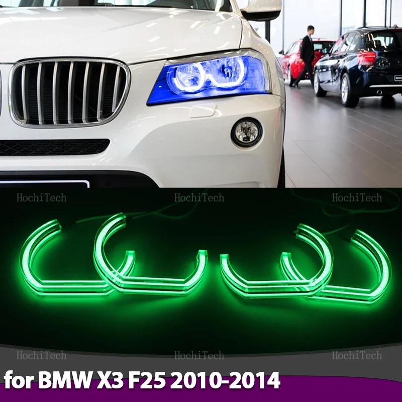 

RGB Dynamic Multi-colored App control LED Headlight Angel Eyes Ring Kit Lamp for BMW X3 F25 halogen headlight 2010-2014