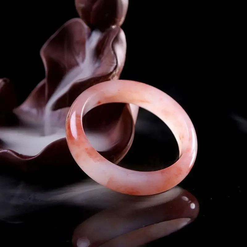 

Natural Gold Silk Jade Peach Blossom Brewed Bracelet, Ring Temperament Versatile Fashion Jade Bracelet