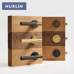 Nurlin Maniglia per porta interna zigrinata a croce in ottone Set di privacy per passaggio Set di leve per porta con serratura da infilare