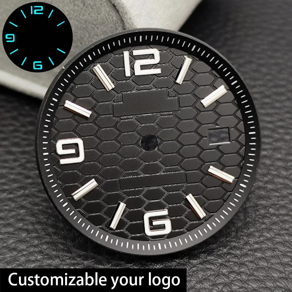 NH35 Case Equipped Strap 39.5mm Men's Watch Silvery Steel Case Fits NH35 Movement Accessories Sapphire Glass NH35 Dial image 3