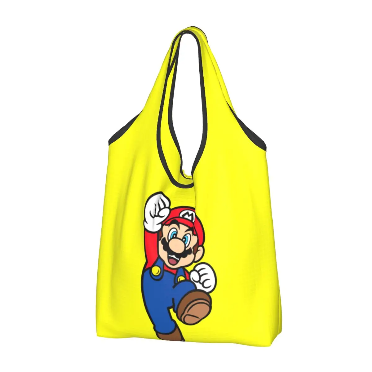 

Custom Cartoon Game Marios Groceries Shopping Tote Bag Women Kawaii Shoulder Shopper Bags Large Capacity Handbag