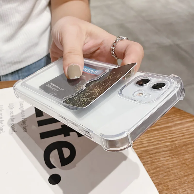Transparente Kartensteckplatz-Tasche für Xiaomi Redmi Note 14 13 12 11 10 9 Pro Plus 5G Redmi Note 12S 11S 10S Silikon-Schutzhülle – Detail 6