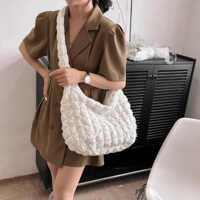 2024 New Pleated Cloud Handheld Large Capacity Shoulder Crossbody Tote Bag