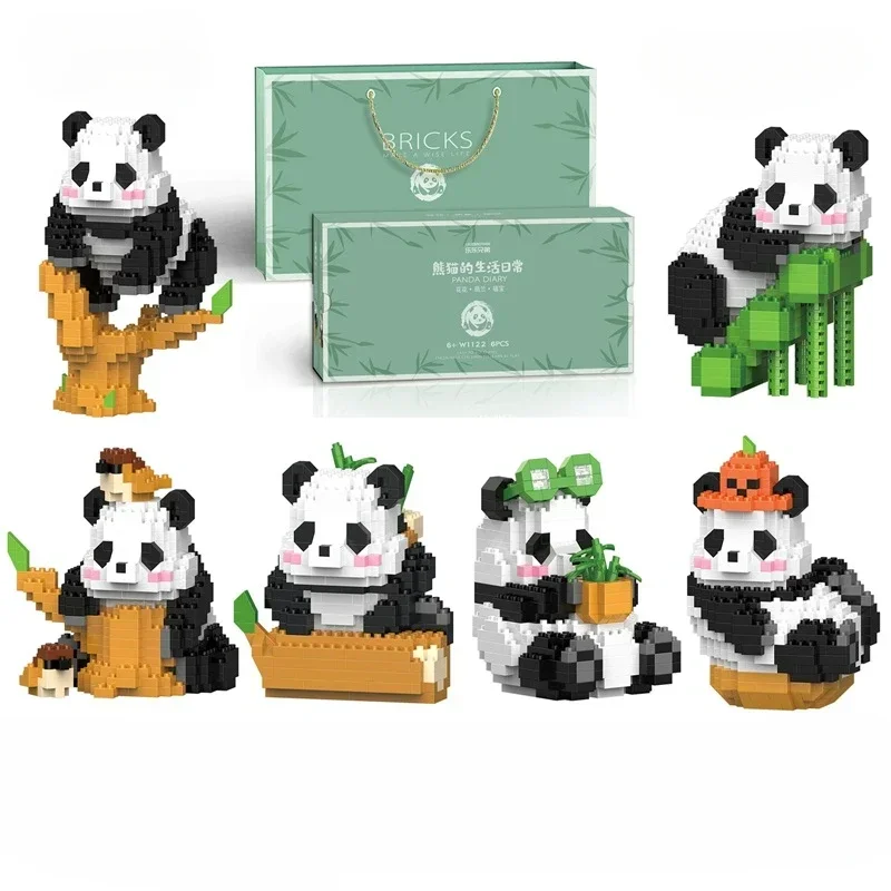 

Creative Mini Cute Panda Micro Building Blocks 3D Diamond Model Animals Bricks DIY Puzzle Toys for Children Kids Gift