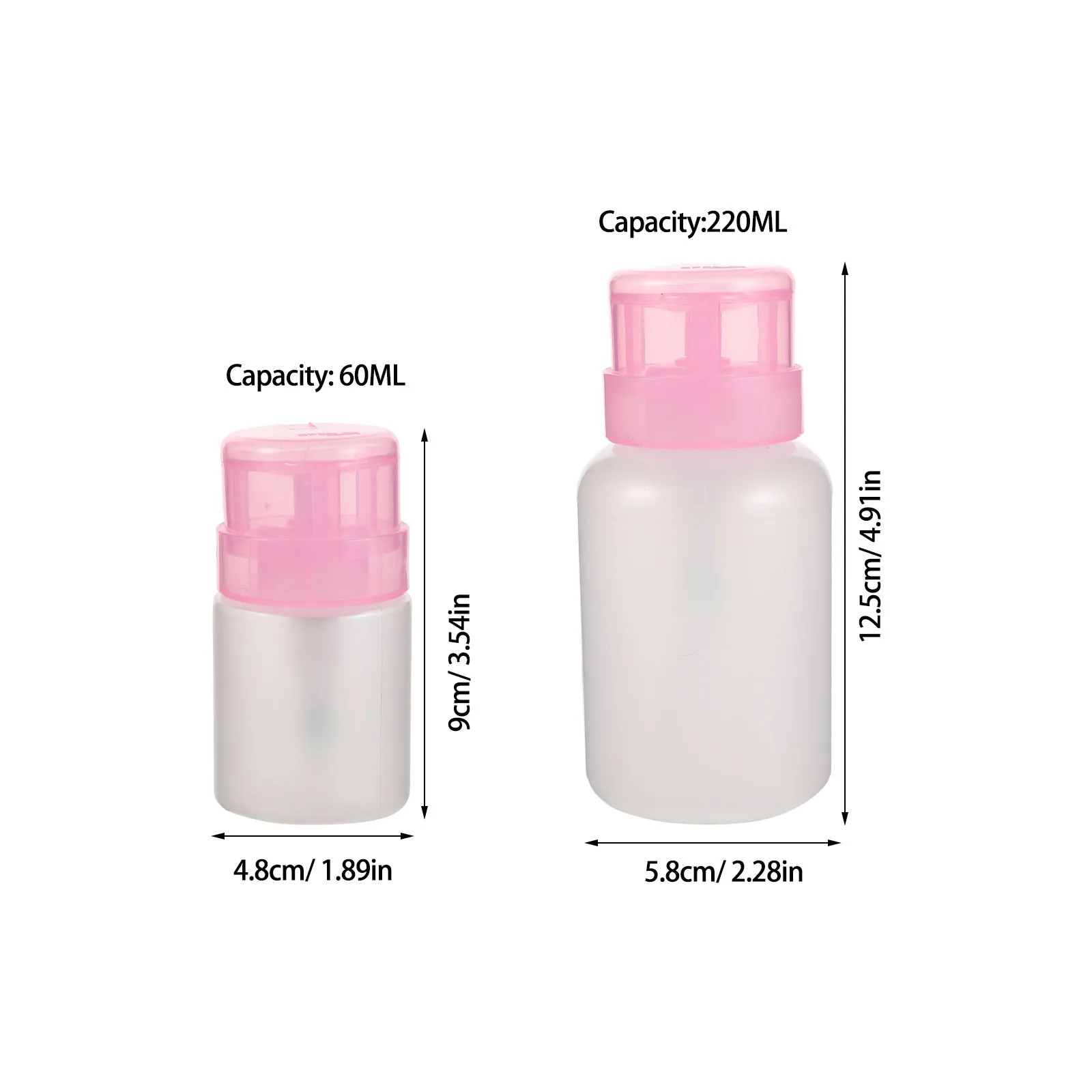 6 قطعة مزيل 60 مللي 220 مللي دفع زجاجات ماكياج علوية مانعة للتسرب اضغط على الحاويات البلاستيكية للسفر المنزل إعادة الملء البولندية