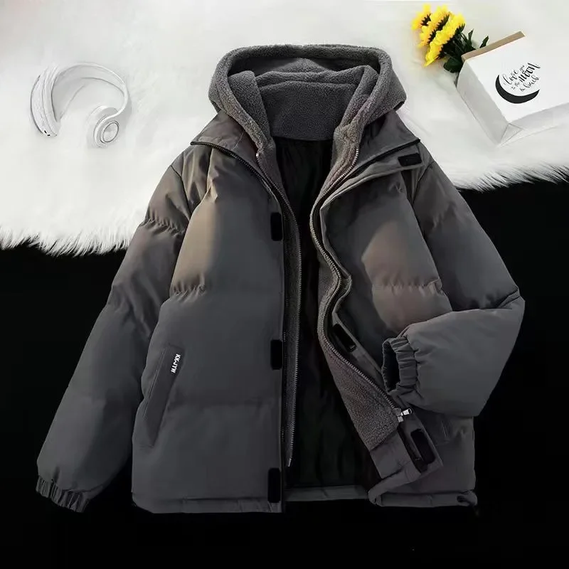 

Winter Jacket Short Loose Fashion Parkas Thicken Warm New Men Down Cotton Coat Outwear Hooded Leisure Overcoat