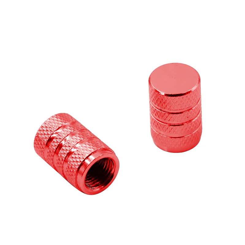 Auto Tire Valve Stems Cap Knurling Style Tire Valve Cap Aluminum Tire Wheel Stem Air Valve Cap for Car Truck Motorcycle SUV Bike