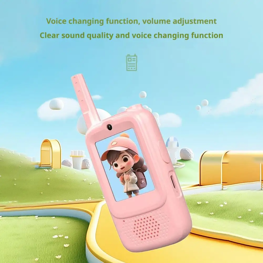 วิทยุสื่อสารสำหรับเด็กแบบวิดีโอ, วิทยุสื่อสารสำหรับเด็กแบบชาร์จได้ 2 เครื่อง, ของเล่นสำหรับเล่นในร่มและกลางแจ้งสำหรับงานปาร์ตี้ แคมป์ปิ้ง คริสต์มาส X2C2