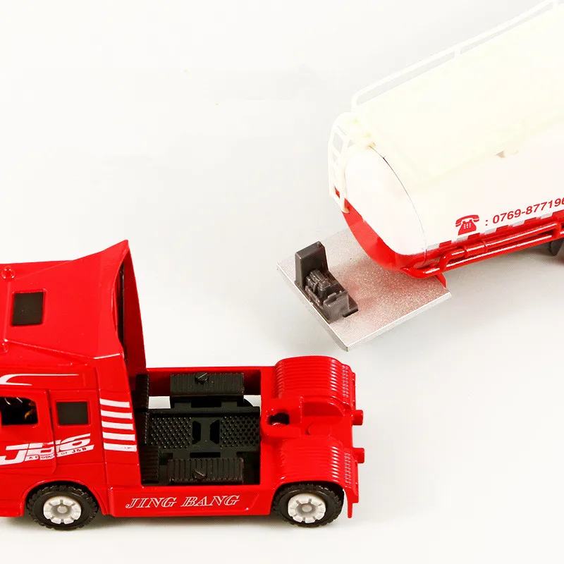 1: 60 alloy box type engineering transportation vehicle model,oil tank truck toy,simulation engineering car toy gift,wholesale