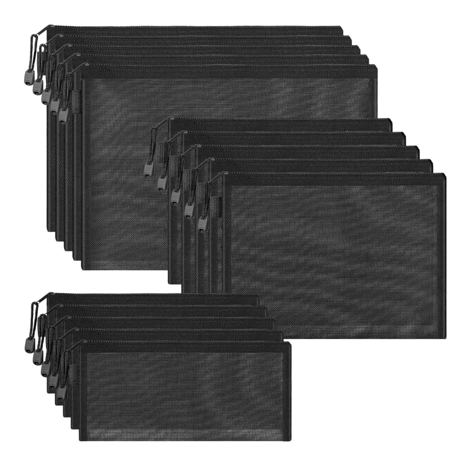 15 قطعة من أكياس الحقيبة الشبكية ذات السحاب، حقيبة تنظيم المحفظة خفيفة الوزن ومتعددة الأغراض #2