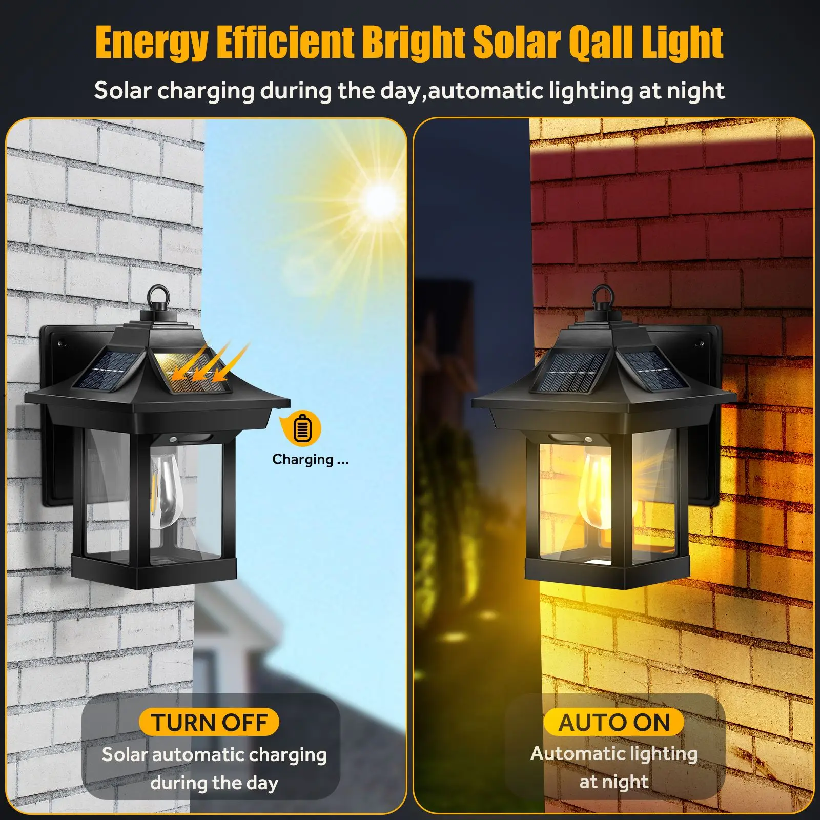 2pcs Solar Wall Lanterns Motion Sensor Outdoor With 3 Modes LED Sconce Lights IP65 Waterproof Wall Mount Patio Fence Decorative