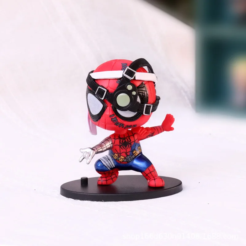 Anime Hand-made New Q Version 3 Spider-Man Creative with Hat Back Bag with Base Egg Twister Doll Ornaments Doll. view 4