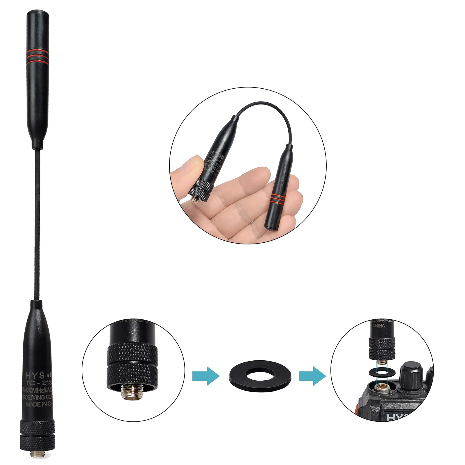 150/430MHz Antenna,SMA Female Dual Band High Gain Walkie Talkie Antenna for Baofeng UV-5R(All) UV-82 UV-K5 Kenwood Two Way Radio