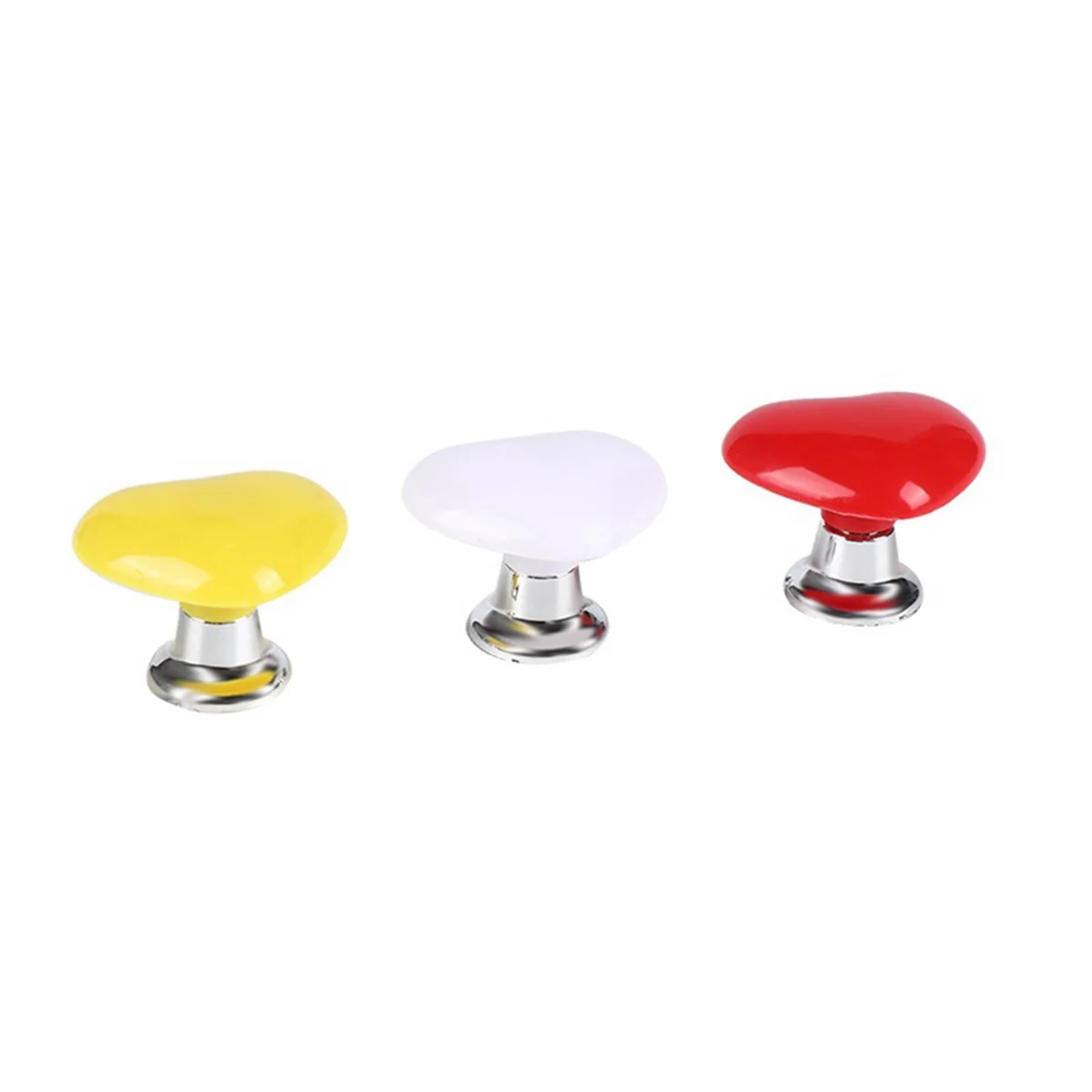 A96Q-Handle Toilet Press Button Heart Shaped Press Tank Push Switch Toilet Bathing Room Decor White