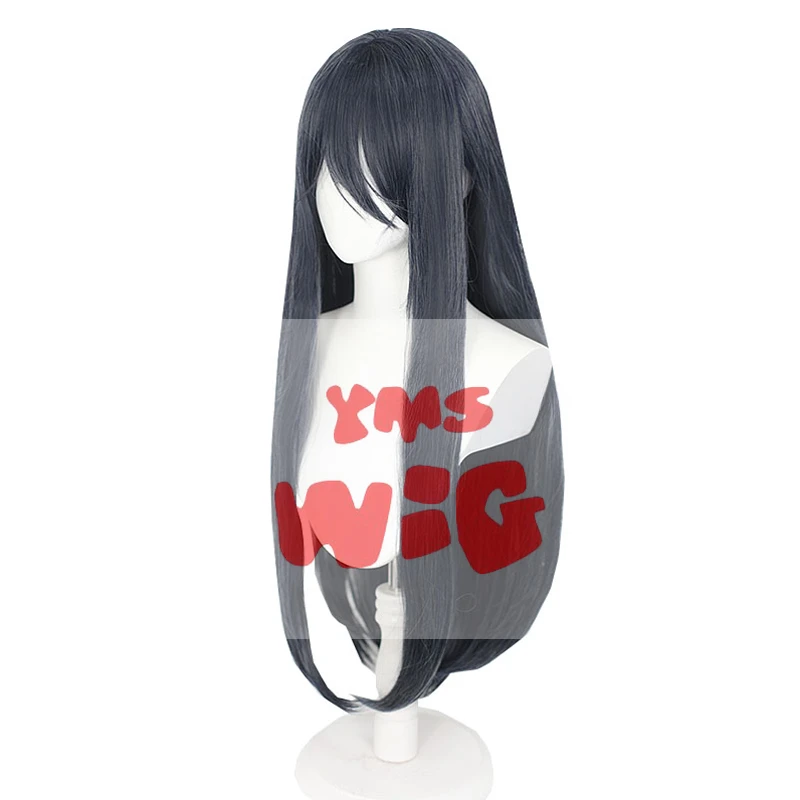 YMS WIG Synthetic Hair Exia Cosplay Wigs Nikke The Goddess Of Victory Exia 80cm Women Long Straight Dark Grey Wig Heat Resistant