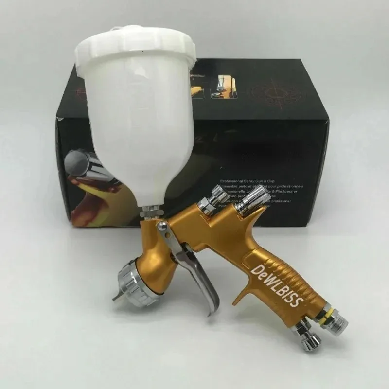 Spray Gun G T Pro Painting Gun TE20/T110 1.3mm/1.8mm Nozzle Glod With Mixing Cup Water Based Air Spray Gun Airbrush