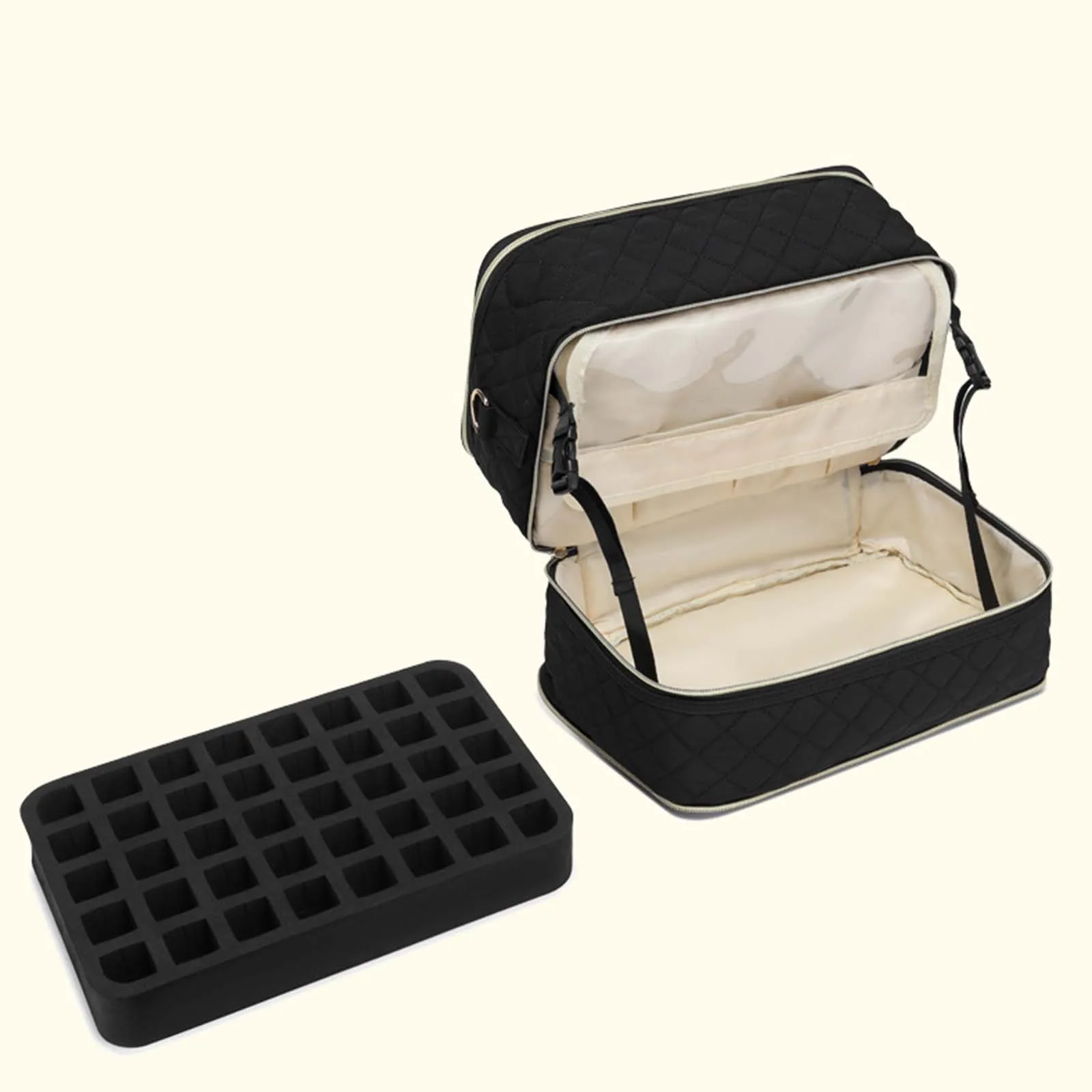 Three Layer Nail Polish Storage Bag Travel Carrying Bag for Makup Perfume