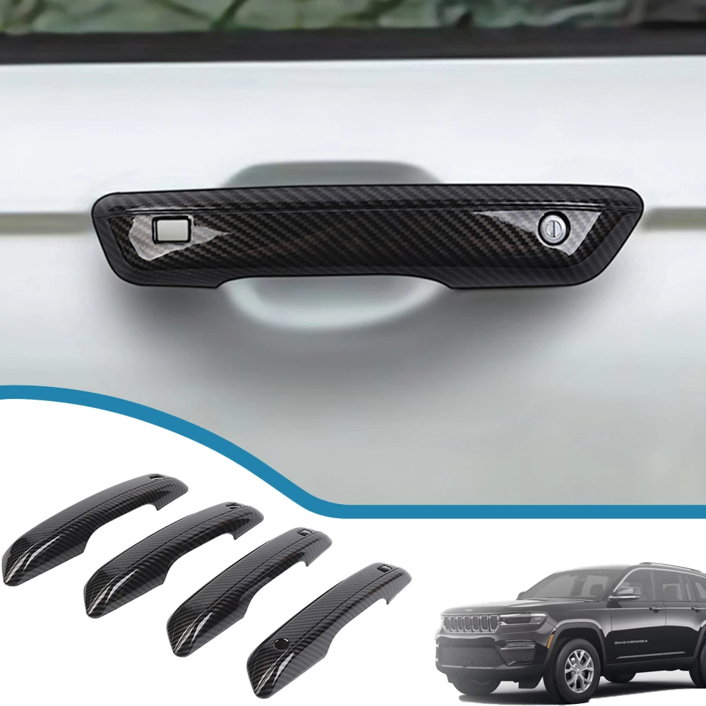 

Car Side Door Handle Decoration Cover with Smart Keyhole for Jeep Grand Cherokee 2022 2023 2024 2025 Auto Exterior Accessories