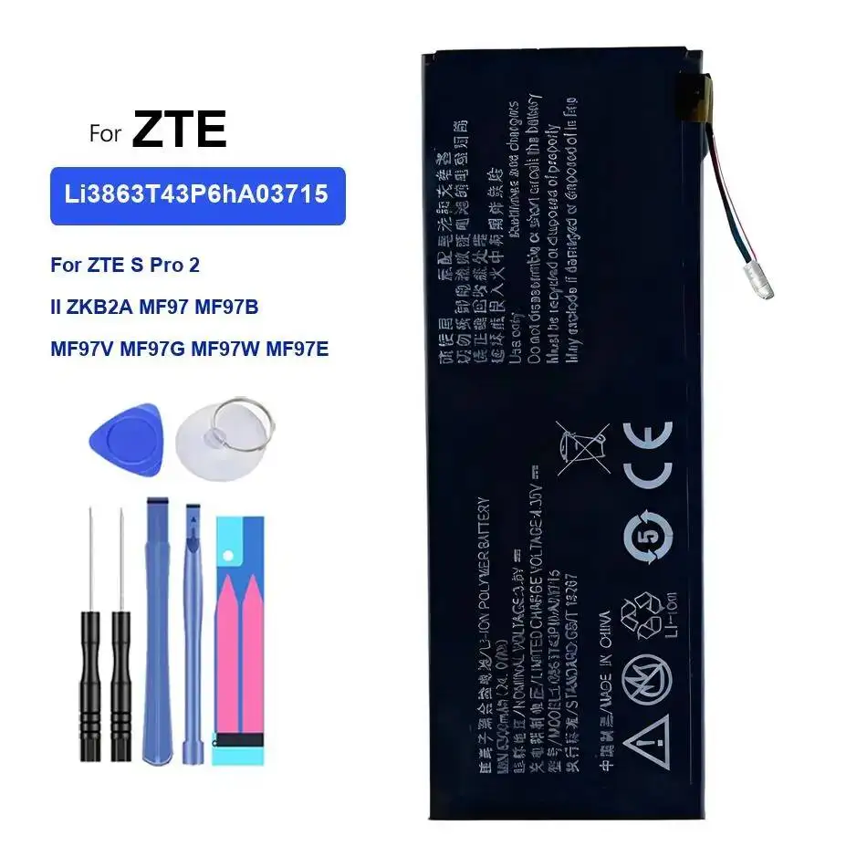

Аккумулятор мобильного телефона Li3863t43p6ha03715 6300 мАч для Zte S Pro 2 II ZKB2A MF97 MF97B MF97V MF97G MF97W MF97E