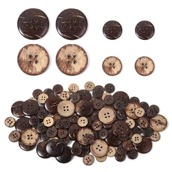 2/4 Holes Natural Color Coconut Buttons Round Wooden Sewing Button For Clothing DIY Crafts Materials Apparel Sewing Accessories