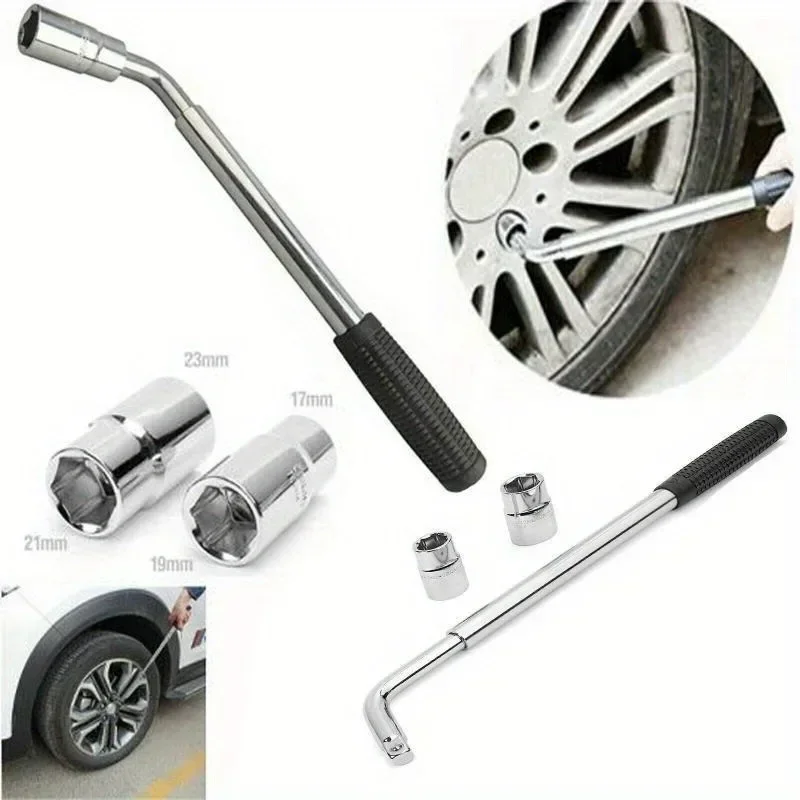 1/2 Joint L-shaped Extended Socket Wrench Motorcycle Disassembly and Maintenance Wrench Telescopic Rod Labor-saving Tire Wrench
