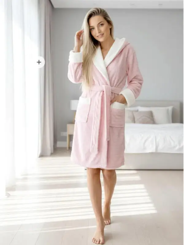 خريف شتاء جديد كيمونو البشكير ثوب دافئ الصوف ملابس المنزل سيدة ملابس خاصة شال البشكير ملابس المنزل طويلة الأكمام رداء معطف #3