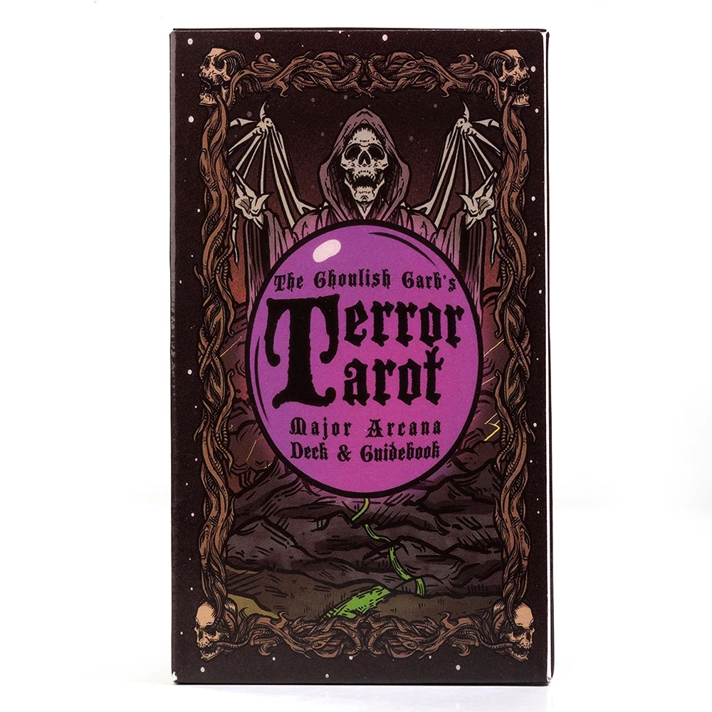 Newest 22pcs CardsThe Ghoulish Garb Terror Tarot  Major Arcana Tarot Card Deck Gothic Halloween Tarot Deck Board Games