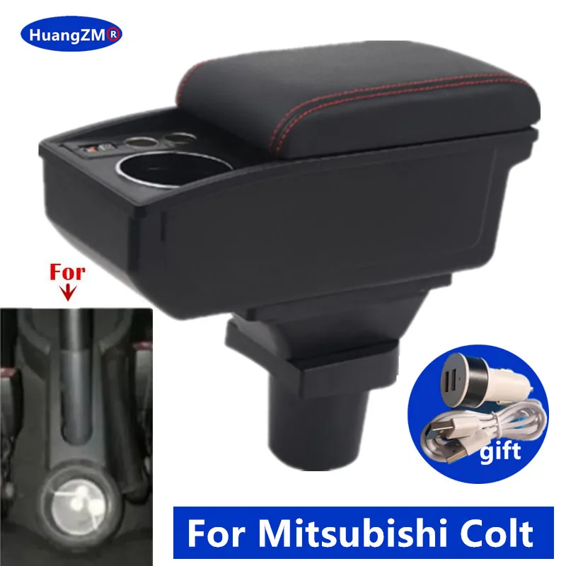

Для Mitsubishi Colt Z30 подлокотник, центральный ящик для хранения, USB-интерфейс, подстаканник, интерьер, специальные модернизированные автомобильные аксессуары