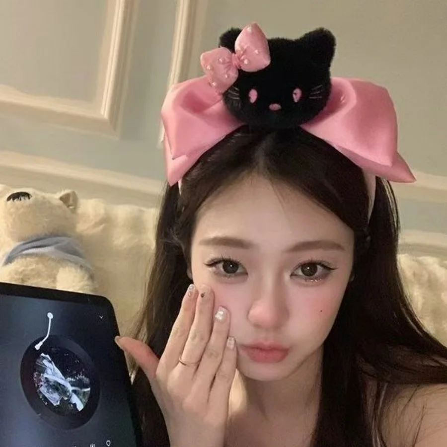 سانريو كاواي أنيمي هيرباند للنساء ، مرحبا كيتي عقال ، لطيف الكرتون الفرقة الشعر ، ماكياج غسل الوجه ، اكسسوارات الشعر الرياضية ، هدية #6