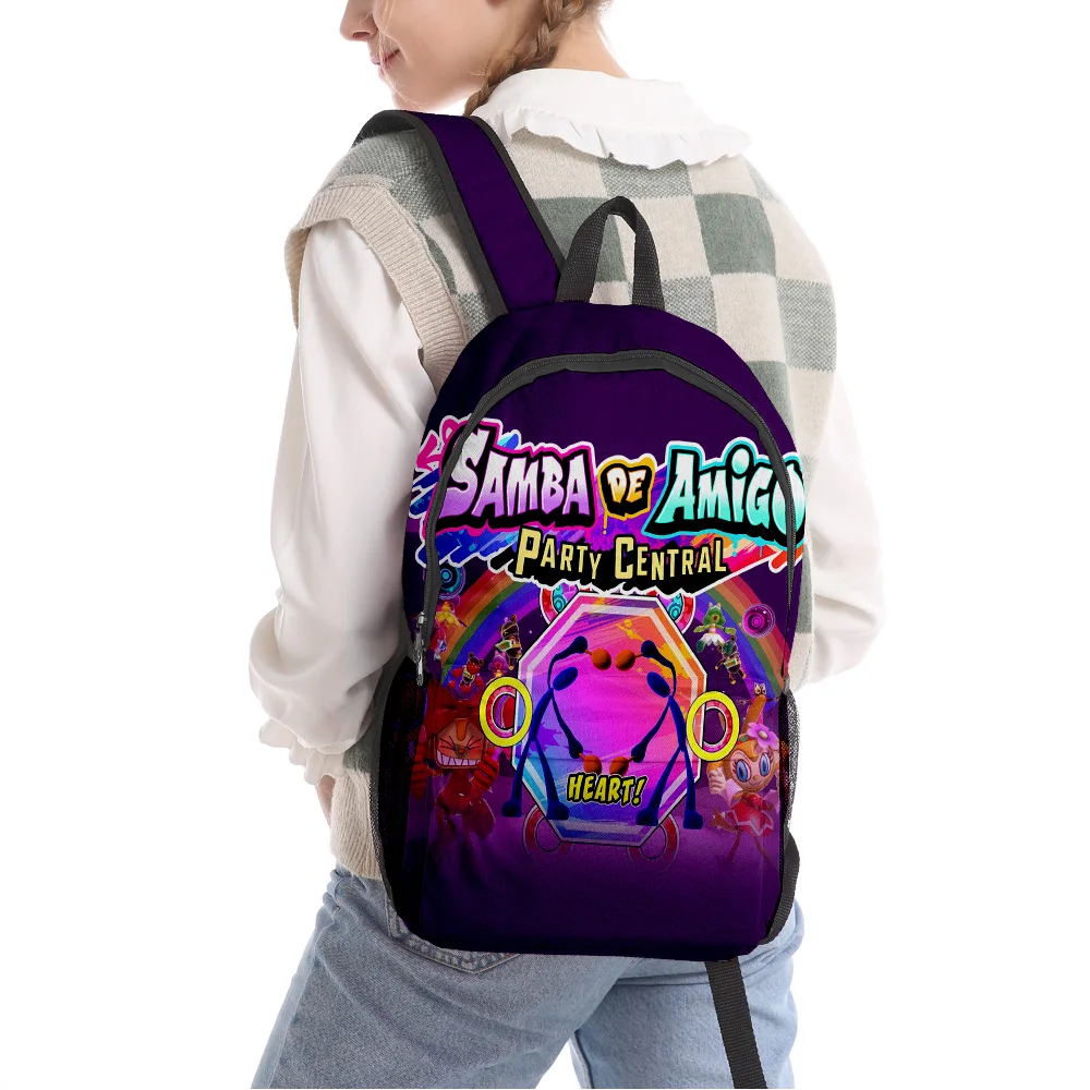 

New Game Samba de Amigo Party Central 3D Print Conrad Krew District Zipper Backpack Men/Women Canvas Bag Oxford Cloth Travel Bag