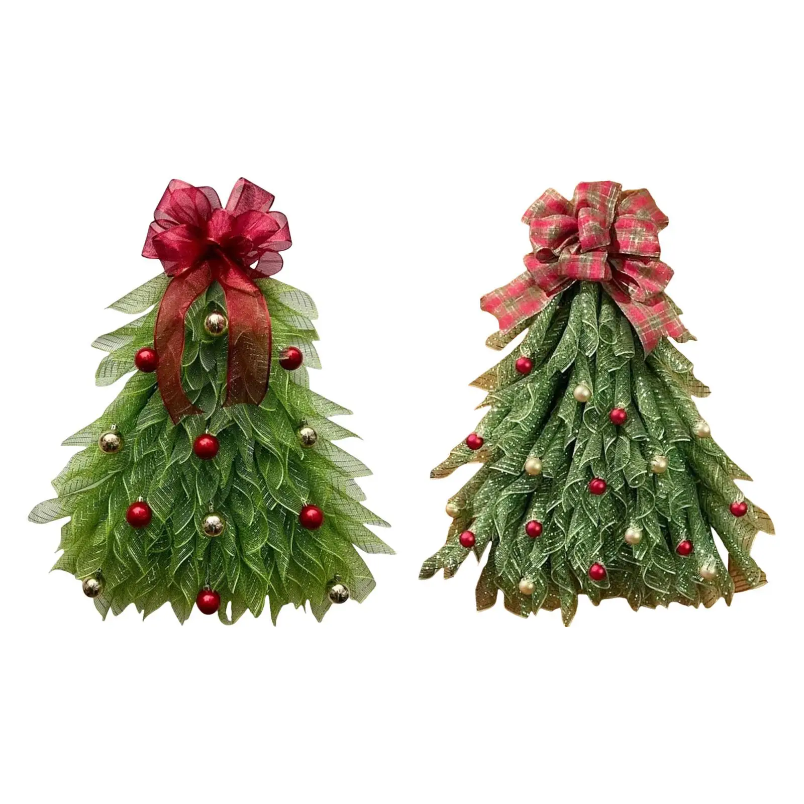 

Christmas Tree Wreath for Front Door with A Bow for Office Living Room Yard