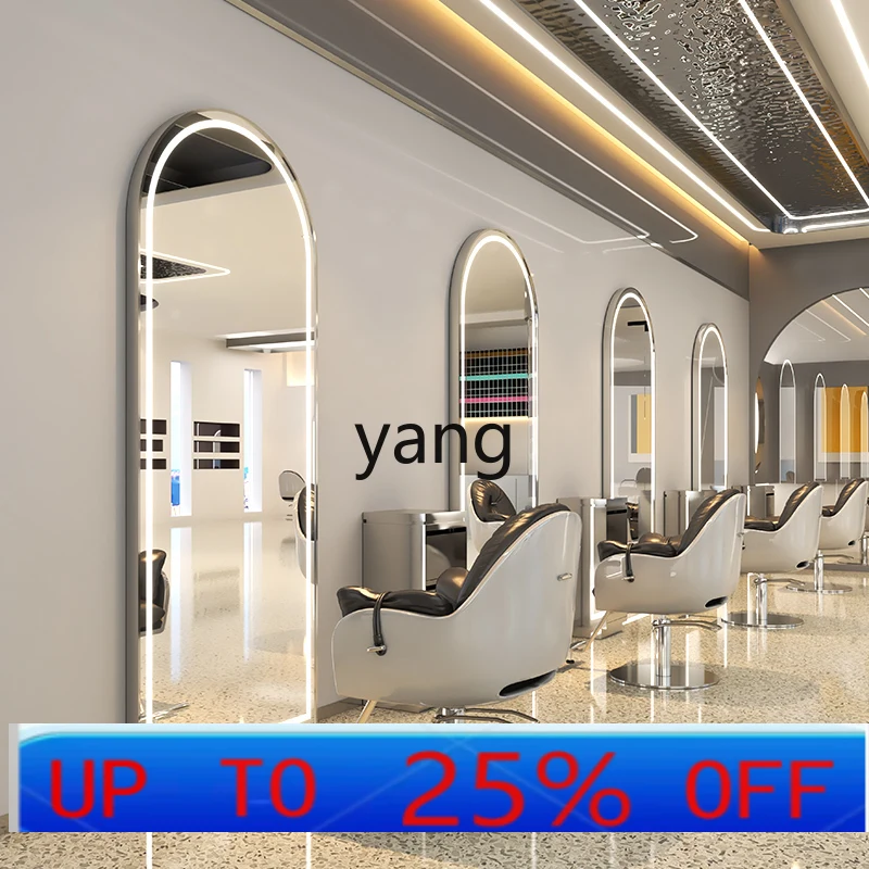 مرآة صالون حلاقة LMM مثبتة على الحائط لصالونات الحلاقة وطاولة مرآة من جانب واحد من الأرض إلى السقف