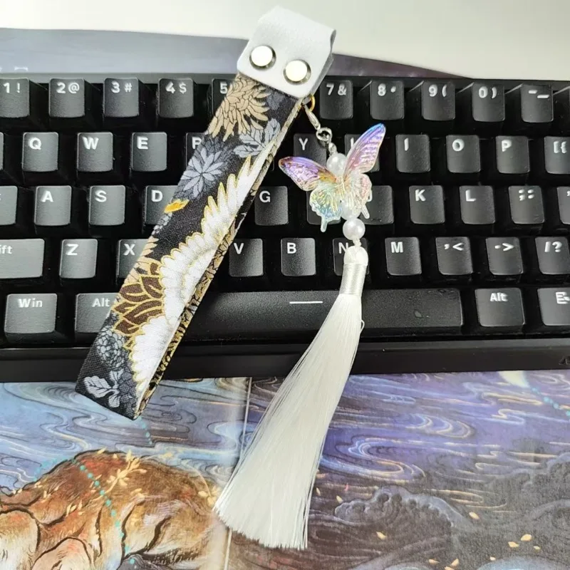

Лента для клавиатуры в китайском стиле, ретро-бабочка, дизайн, украшение для клавиш, оригинальная лента ручной работы на заказ для механической клавиатуры