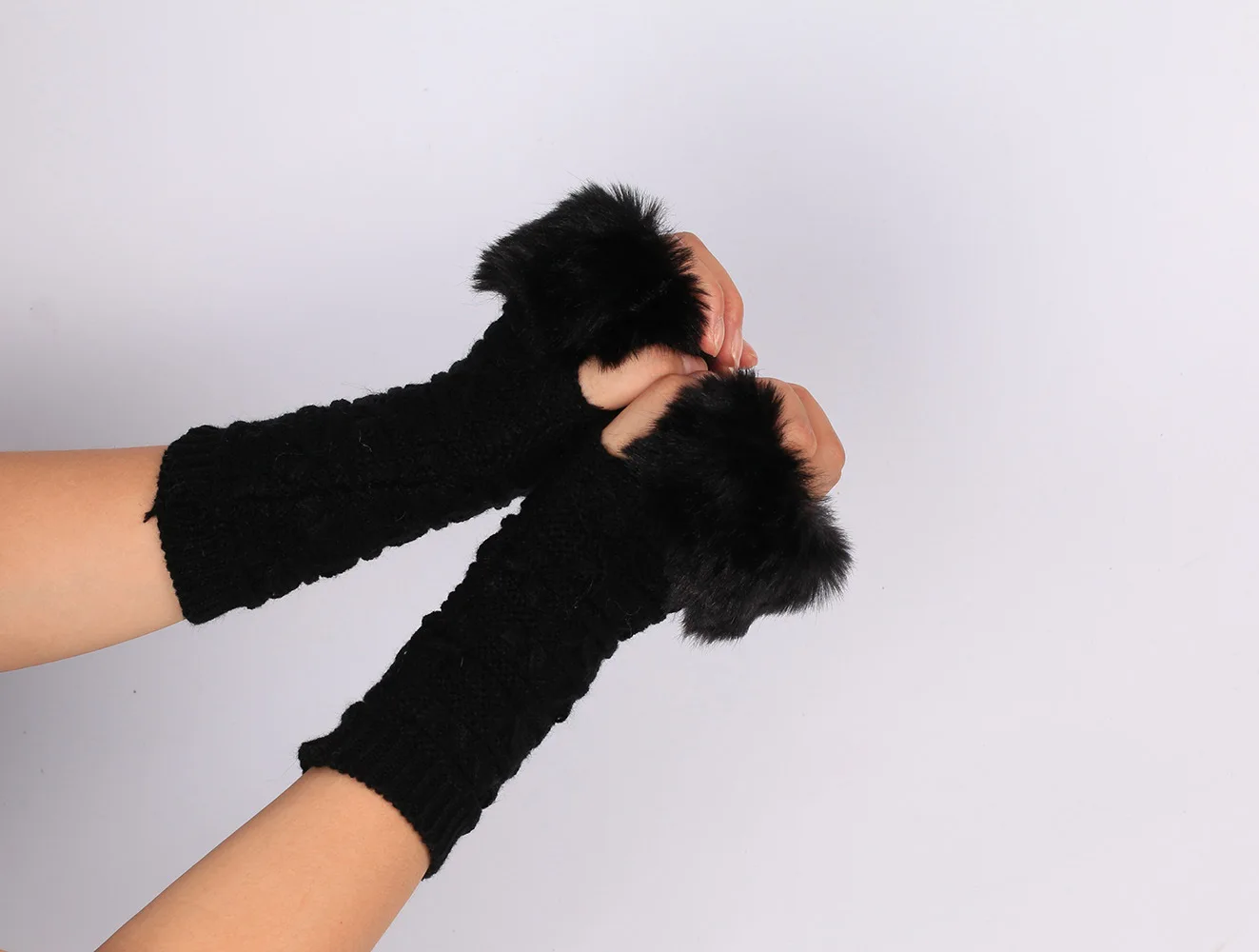 All-match Furry Sleeves Warm Arm Sleeves Knitted Arm Sleeve Simplicity Decorative Sleeve Clothing Accessories Hemp Gloves