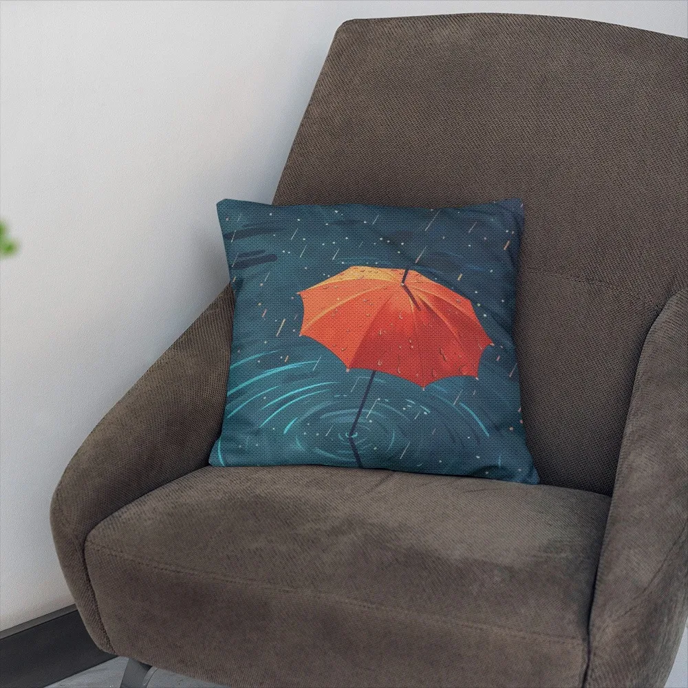 Drifting umbrella decorative pillowcase, ultra-soft polyester material living room sofa backrest car pillowcase home decoration