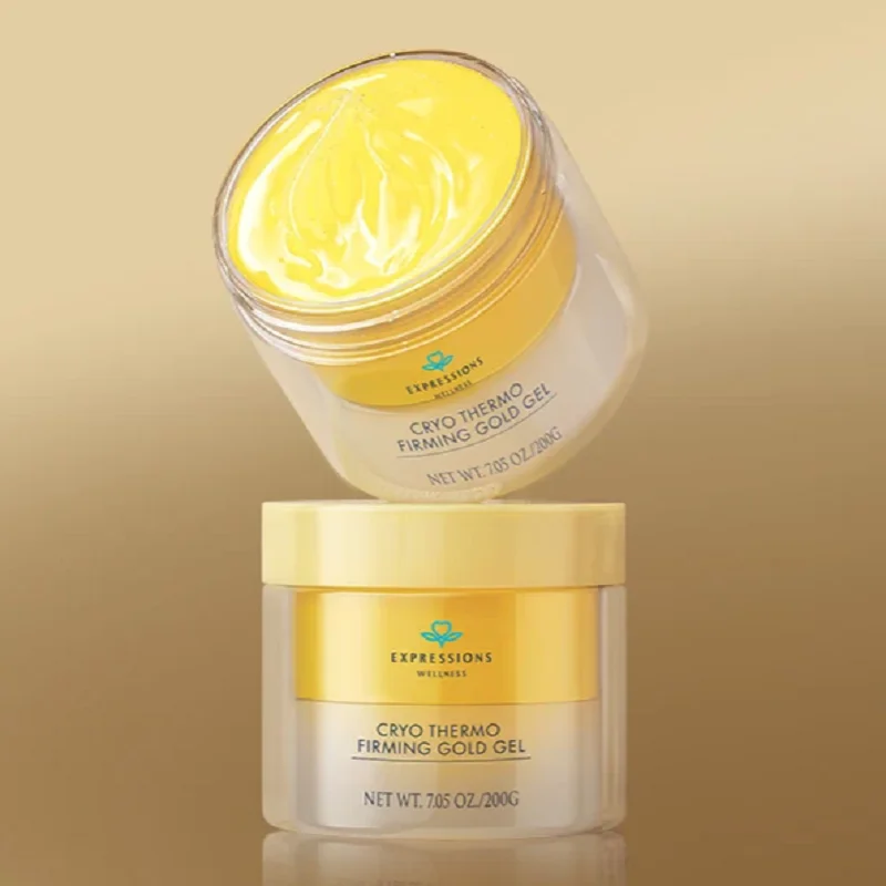 Expressions Wellness Cryo-Thermo Firming Gold Gel 200g, Tightening Massage Body Cream for Belly Waist Thigh Arms and Buttocks