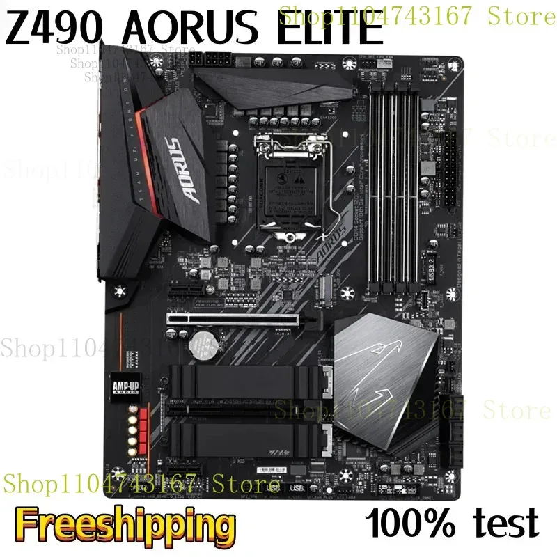 اللوحة الأم لجيجابايت Z490 AORUS ELITE 128GB HDMI M.2 SATA3.0 LGA 1200 DDR4 ATX Z490 اللوحة الرئيسية 100% تم اختبارها بالكامل