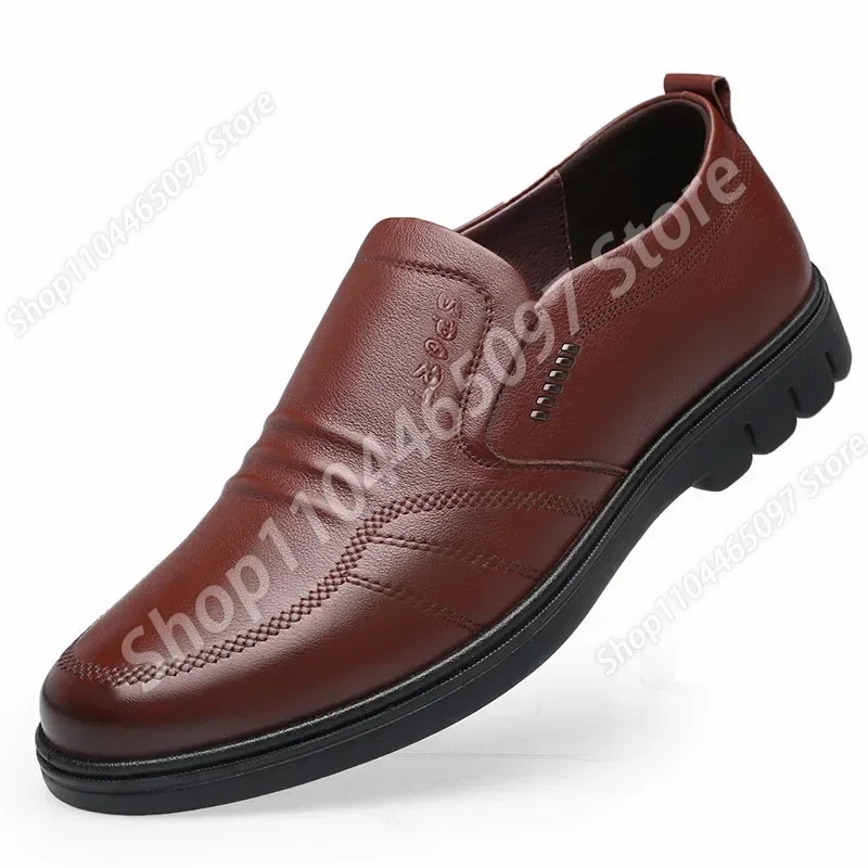 Mocasines deportivos antideslizantes para hombre, zapatos de cuero antideslizantes para conducir, zapatillas de vestir, calzado ligero y transpirable, color negro