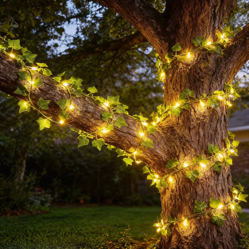 Solar Ivy Garland Fairy Lights 10m 100 LEDs Outdoor Waterproof Green Leaf String Light Garden Terrace Party Wedding Christmas
