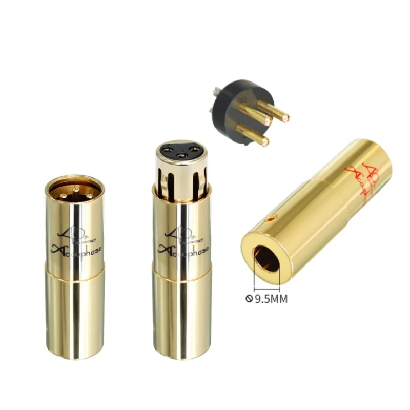 HiFi الصوت محول 24K مطلية بالذهب النحاس 3 دبابيس XLR التوصيل ذكر أنثى متوازن كابل موصل