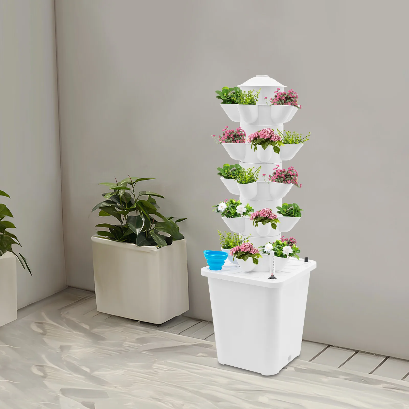 

25-Plant Vertical Tower Garden System Hydroponic Growing Kit Gardening Mechanism