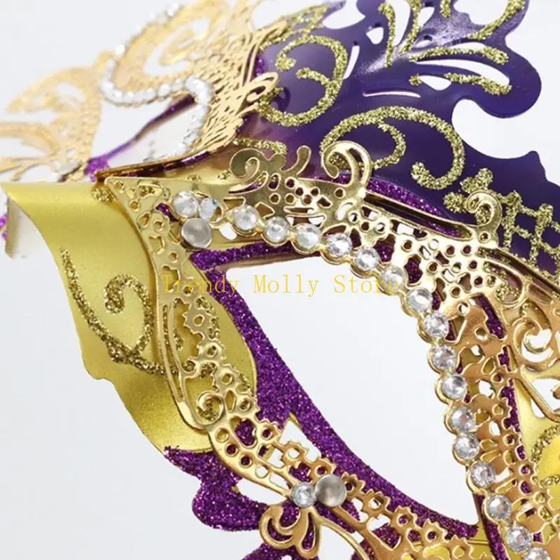 N5KB Prachtige Steentjes Maskerade Masker Venetiaanse Maskers Halloween Mardi Gras-Kostuums Bruiloft Ballen Prom Masker