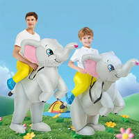 Halloween New Grey Cycling Elephant Half body Inflatable Dress Unicorn Dinosaur Happy Cartoon Party Costume