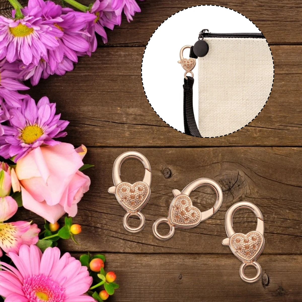 10 szt. Łańcuszki do wyrobu biżuterii Zapięcie homarowe Elementy w kształcie serca Naszyjnik Stop Miss