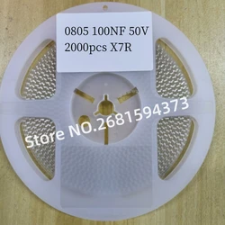 2000pcs/reel SMD Chip Capacitor 0805 2012 104K 0.1UF 25V 50V 2012 100NF 10% 50V CL21B104KBFNNNE CL21B104KAFNNNE