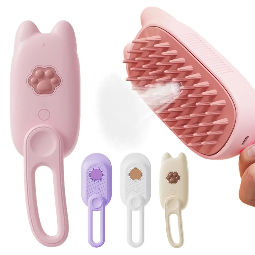 Cat Steam Brush Pet Spray Comb 3-in-1 Nano Spray Grooming Tool Cat Hair Brush Massager Brushes Dog Silicone Steamy Brushes