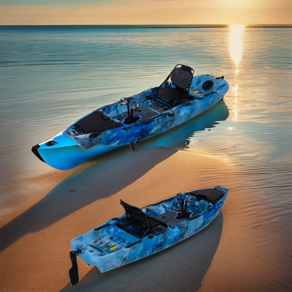 2024 เทรนด์ใหม่ 3 เมตรสองส่วน Fin Pedal Kayak Modular Pedal Kayak HDPE รับประกัน 1 ปี