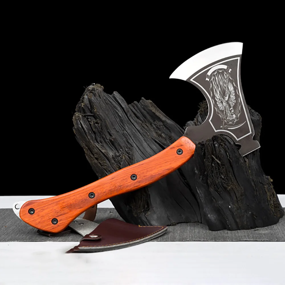 Machete Camping Axe Chop Wood Knife Viking Knife Handmade Forged Spring steel Hatchet Hangable Big Bone Chopper Longquan Axe