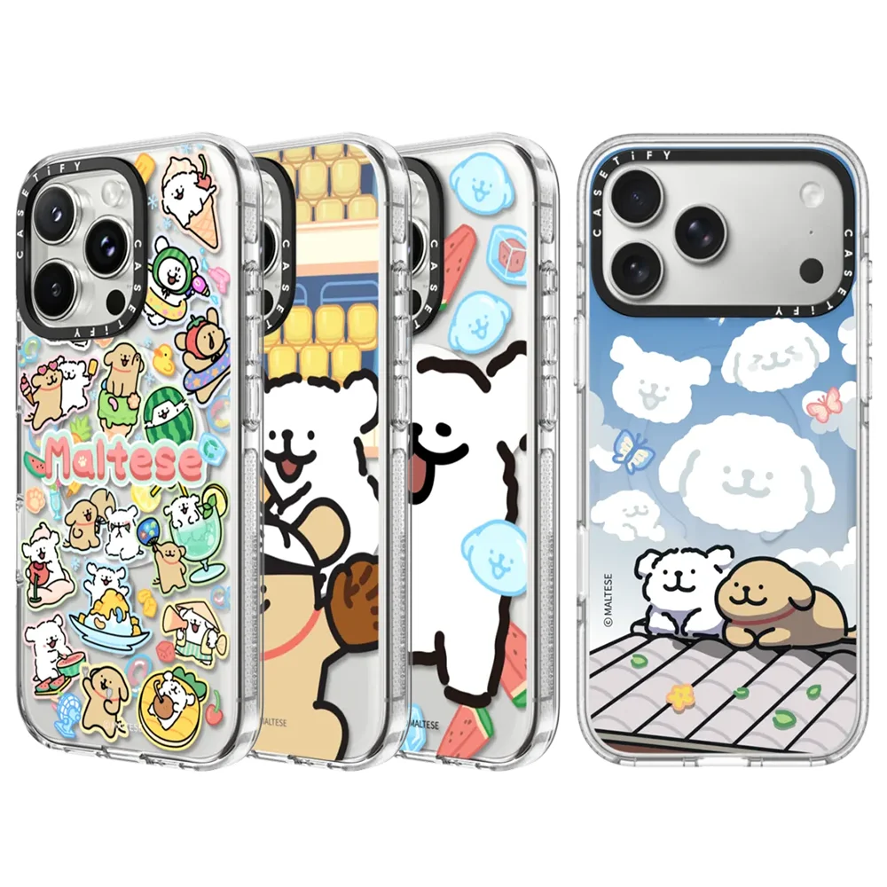 

CASETiFY MAltese Line Dog Art Cute Series Magnetic Drop-proof Case for iPhone 13 14 15 16 17 Pro Max Air 16 Plus Protect Cover
